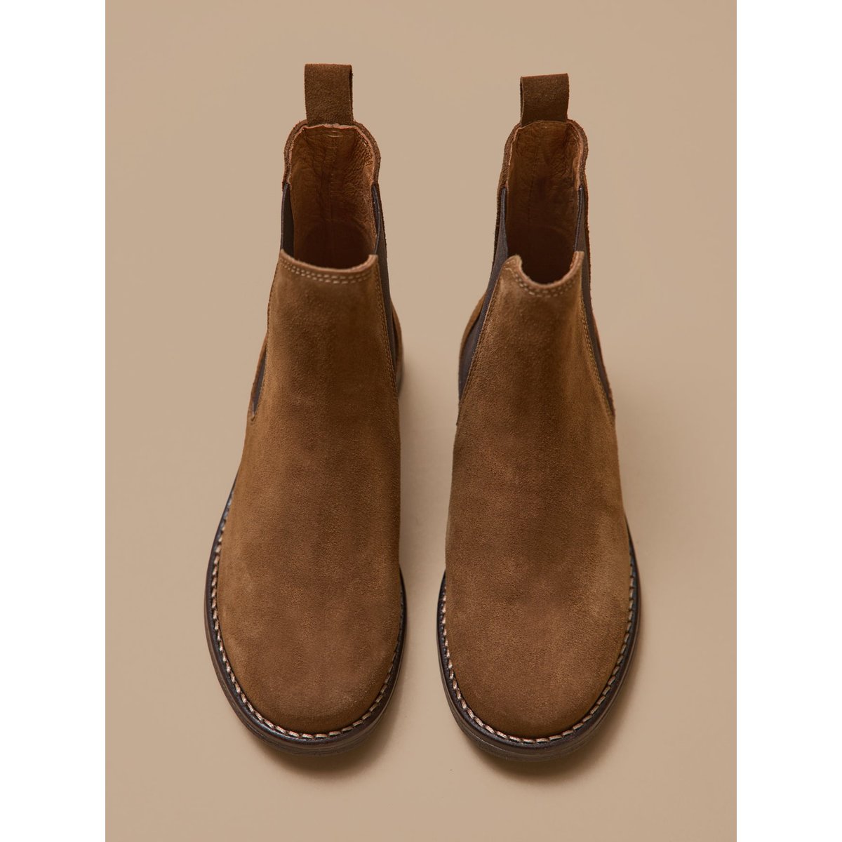 Boots chelsea cuir suédé camel, CYRILLUS