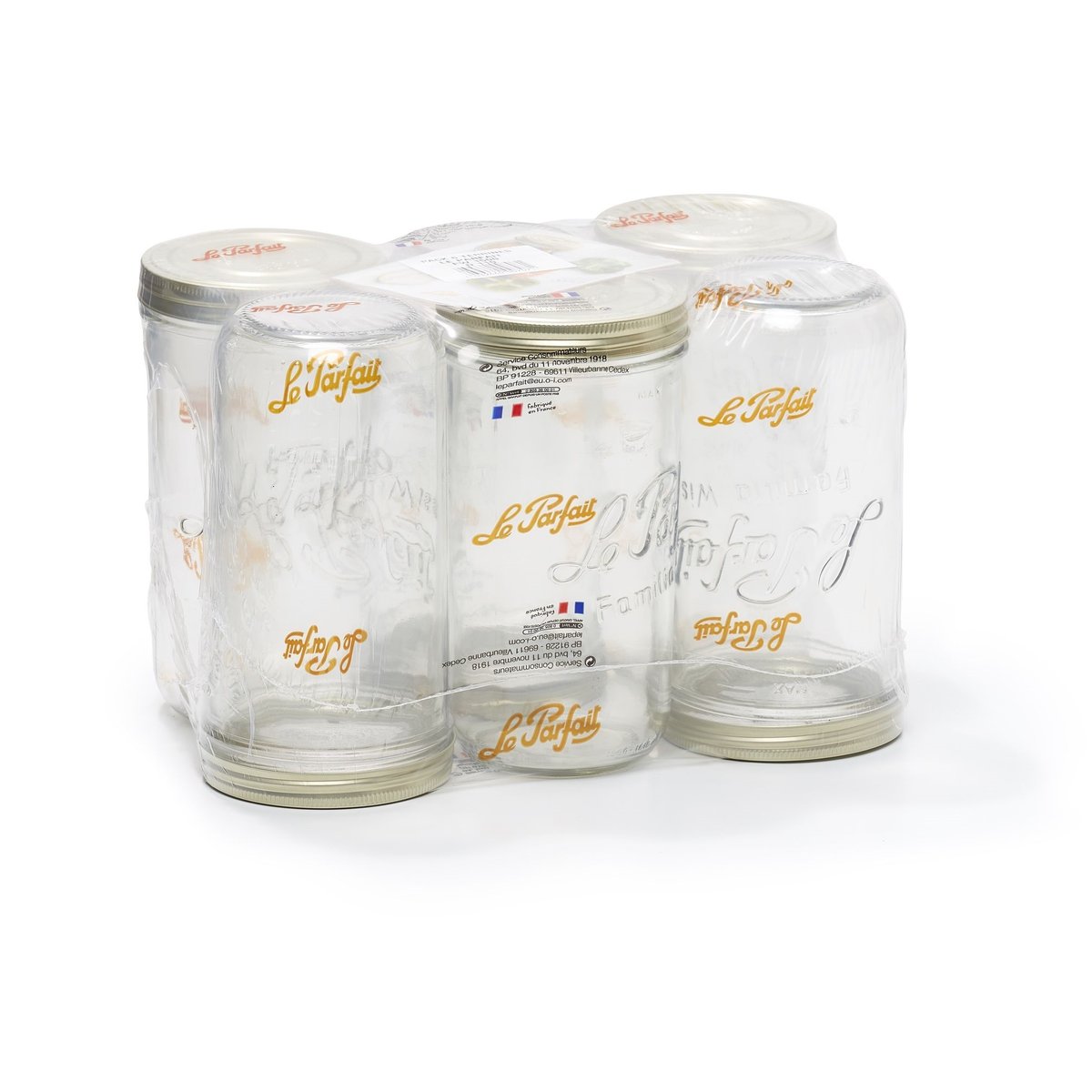 Lot de 6 terrines en verre 1.5kg, LE PARFAIT transparent, LE PARFAIT