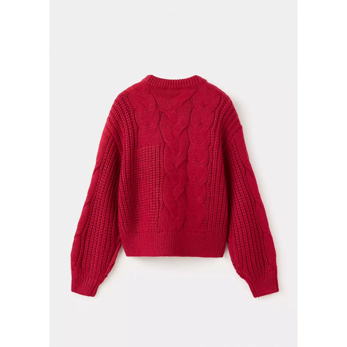 Pull-over maille tressée rouge, MANGO KIDS