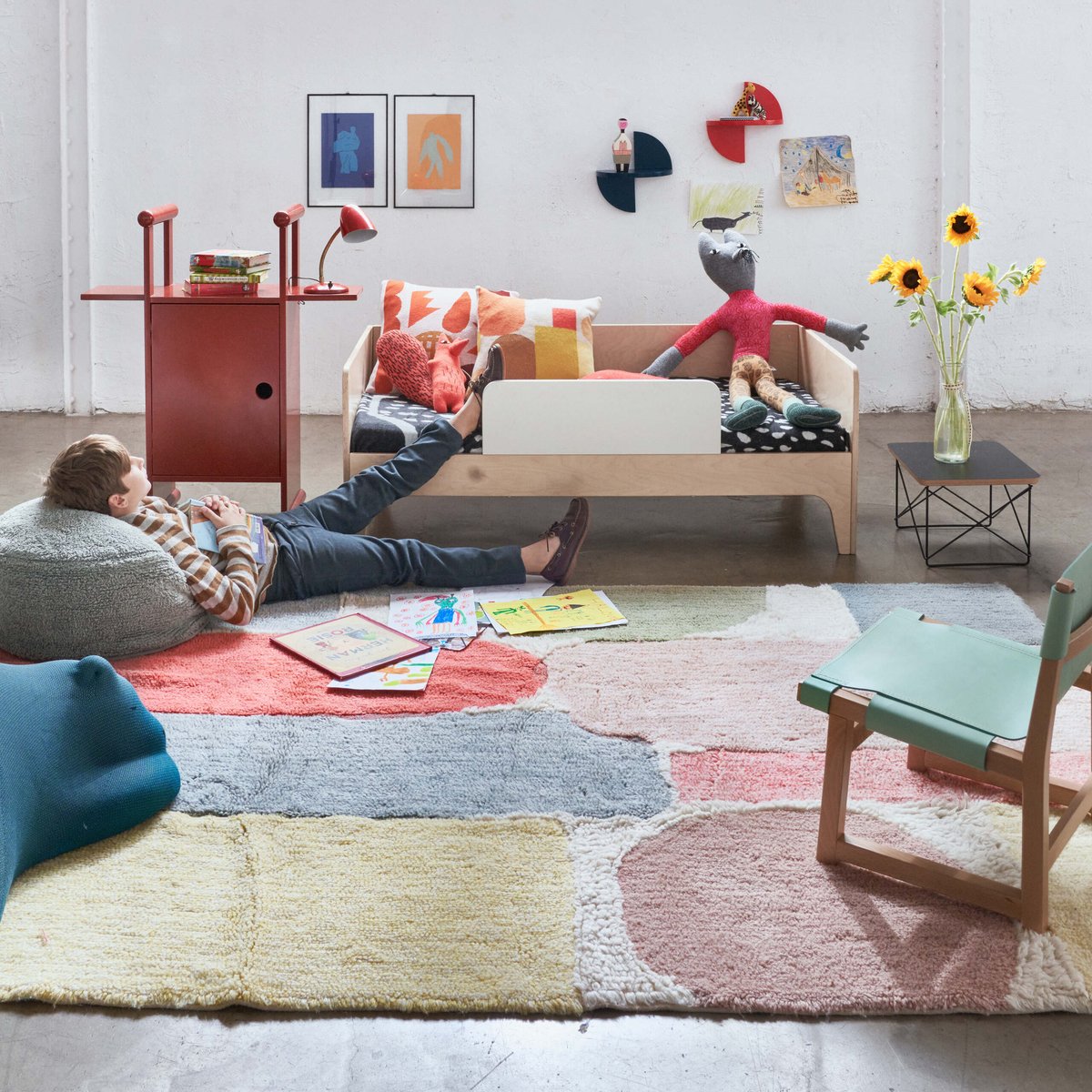 Tapis en laine Rectangulaire Abstrait DONNA WILSON multicolore, LORENA CANALS