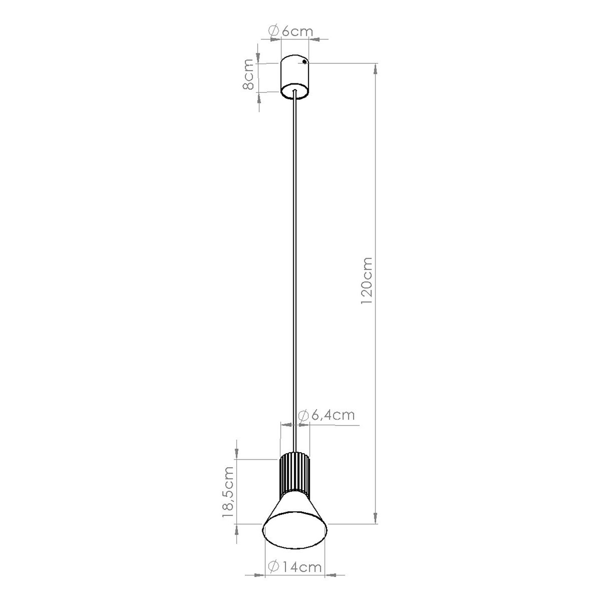 Suspension Acier Blanc E14 1 Estria blanc, EDEN