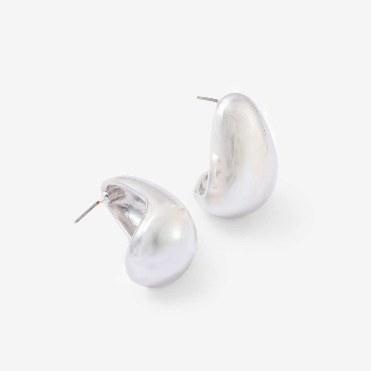 Boucles d'oreilles galet argenté argenté, BALABOOSTE