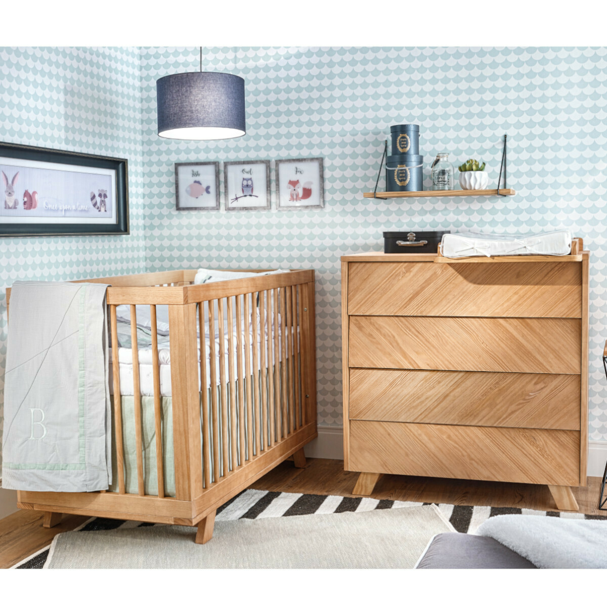 Pack lit bébé évolutif Montessori avec matelas Bois massif  KYOTO bois naturel, AKITEN RETAIL