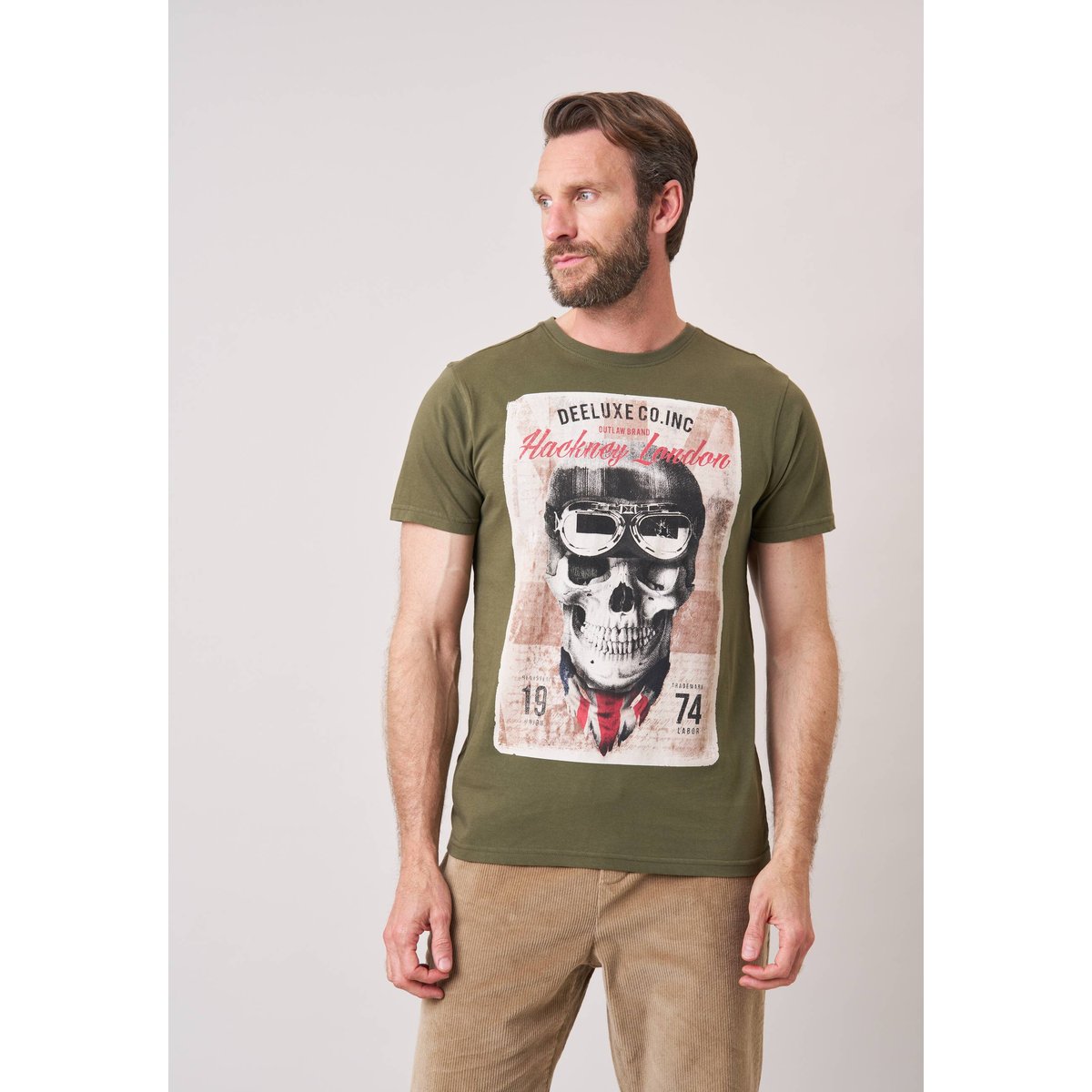 T-shirt homme en coton CLEM khaki, DEELUXE