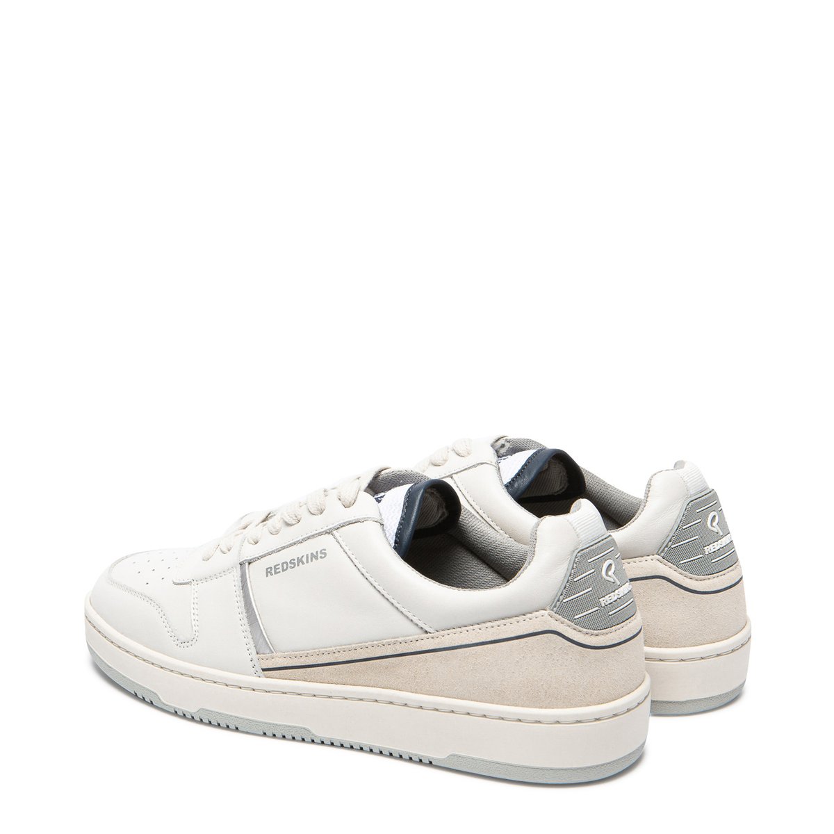 Baskets cuir ATTRAYANT blanc+argent, REDSKINS