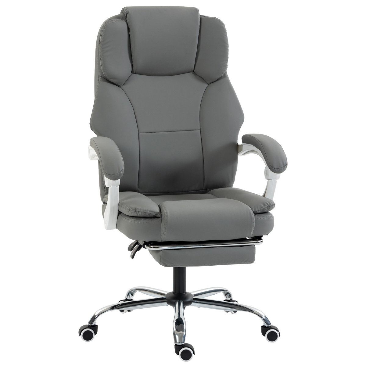 Chaise de bureau Cuir synthétique adapté aux gris, HOMCOM