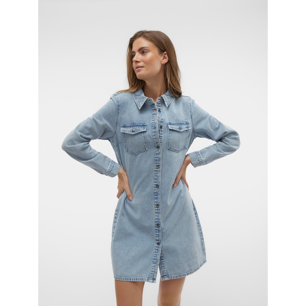 Robe courte light blue denim, VERO MODA