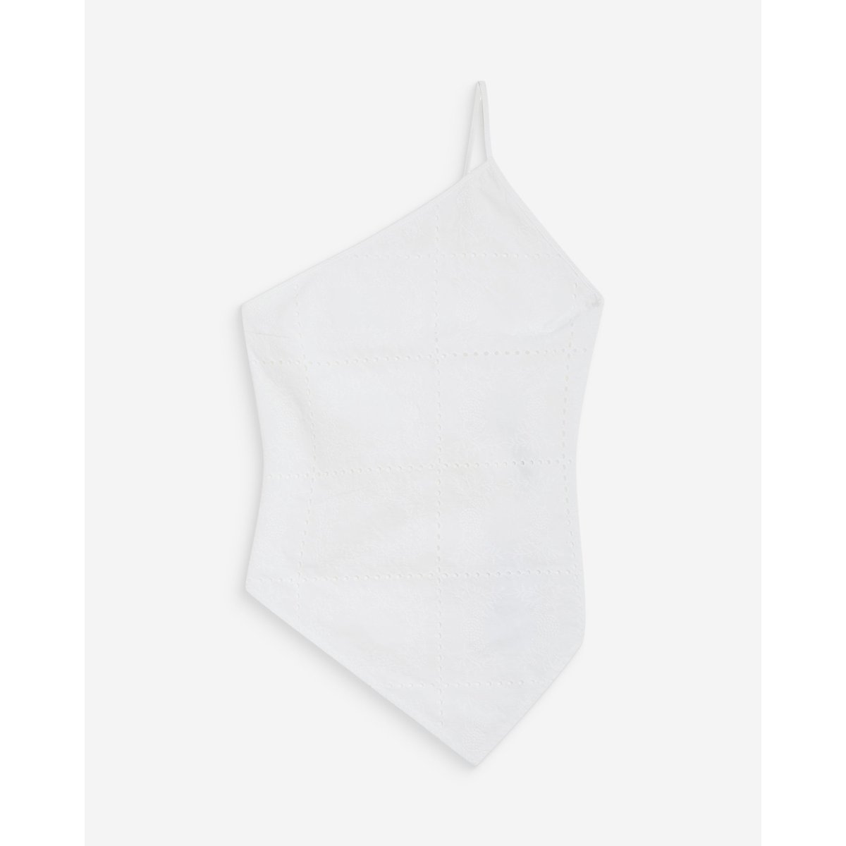 Top en coton brodé asymétrique dos nu white Waiting white, GRACE & MILA