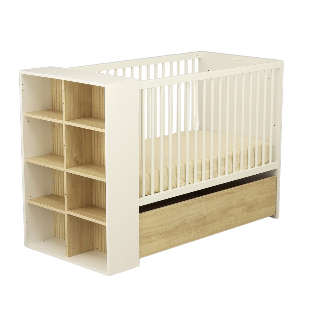 Lit transformable en lit blanc/marron, SAUTHON