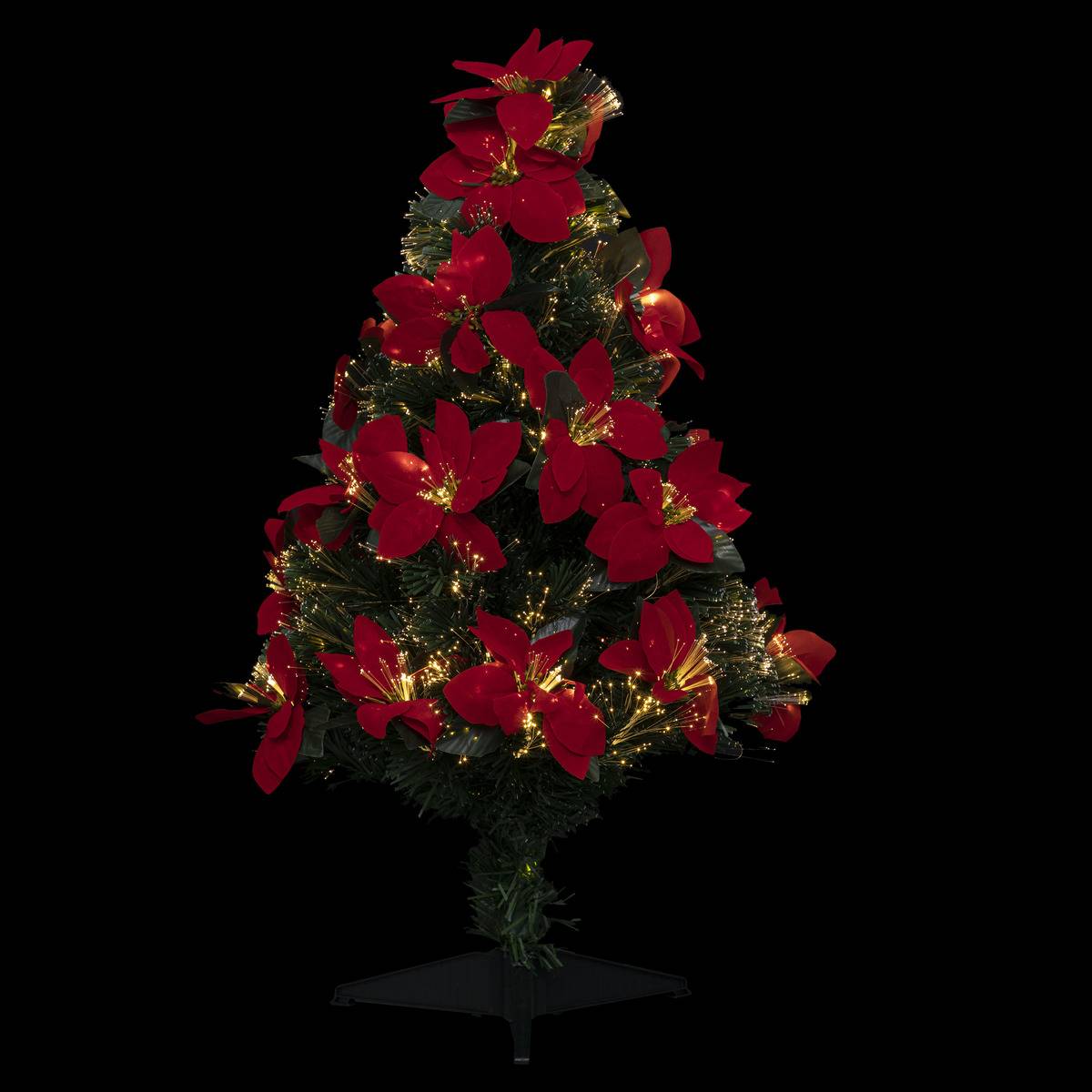 Sapin lumineux Riga 34 fibre optique H90 cm rouge, FEERIC LIGHTS & CHRISTMAS