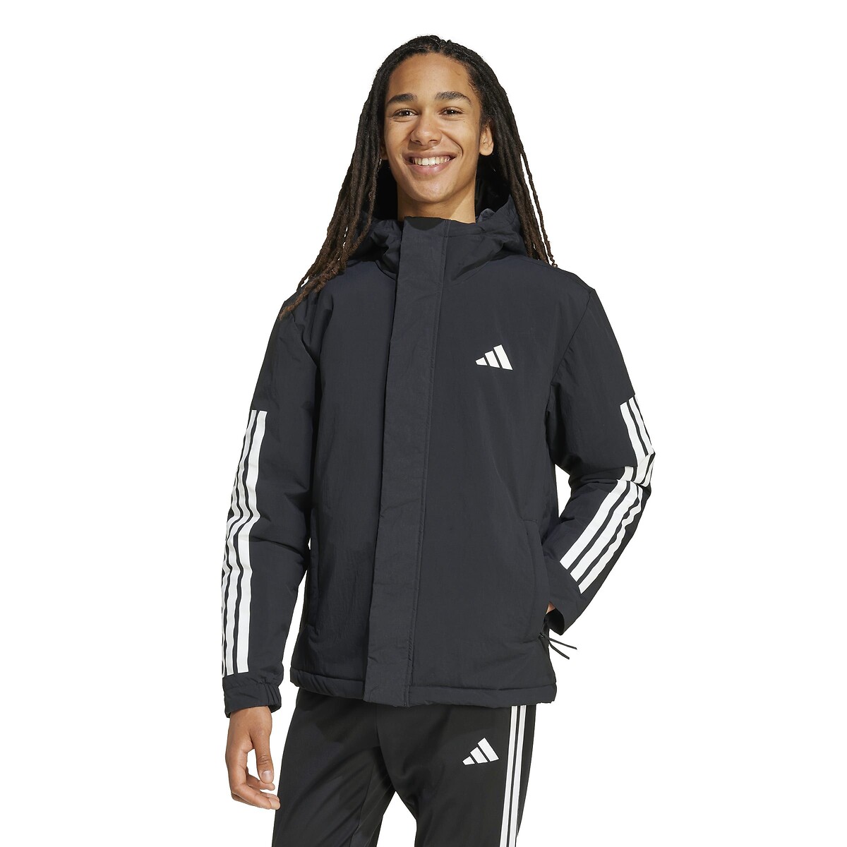 Veste à capuche 3 bandes, CLIMAWARM noir, ADIDAS SPORTSWEAR