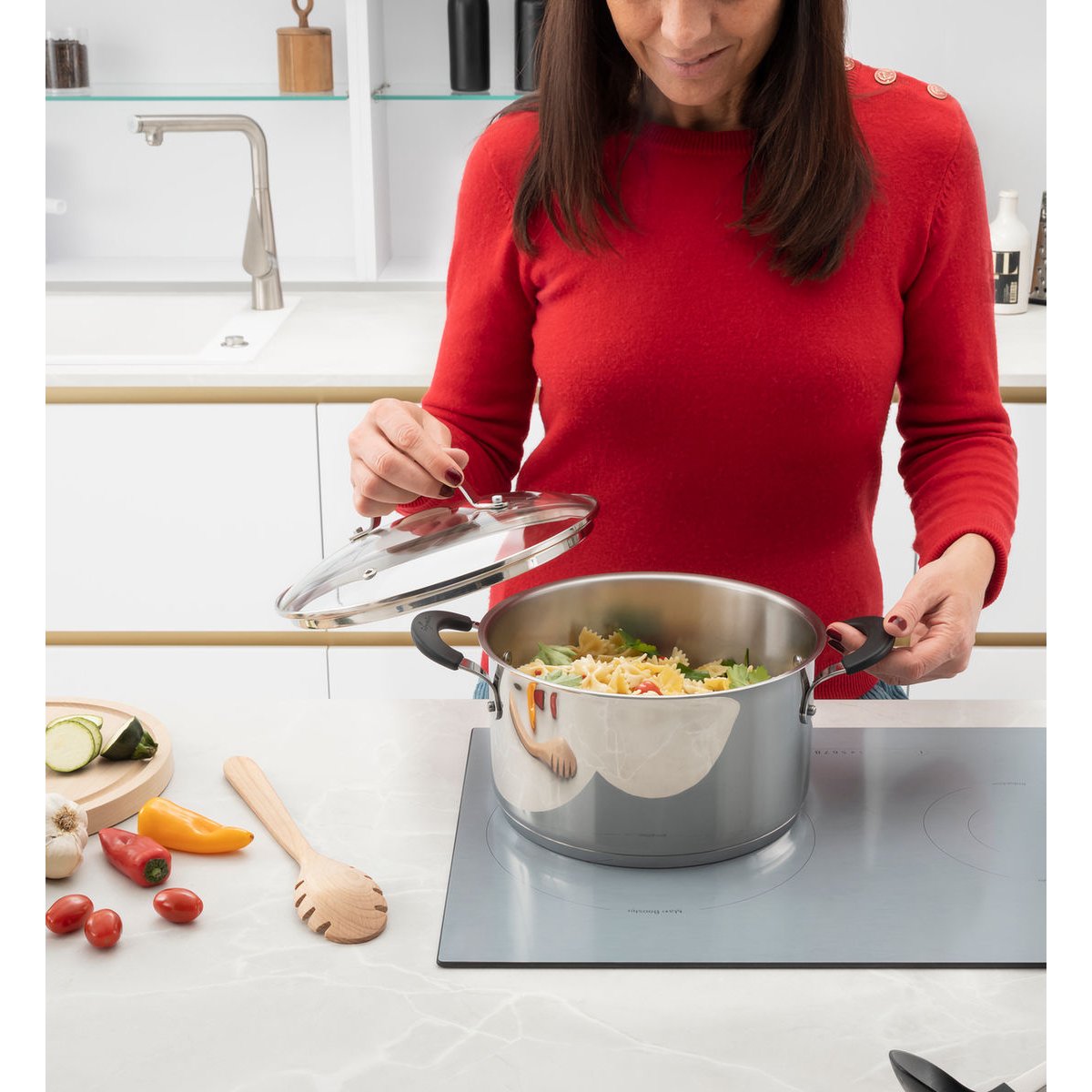 Faitout ø26 cm tempra® inox avec couvercle gris, LAGOSTINA
