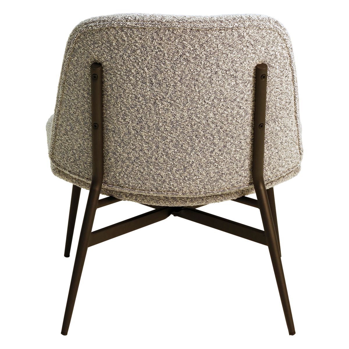 Fauteuil effet laine bouclette grise gris clair, ZAGO