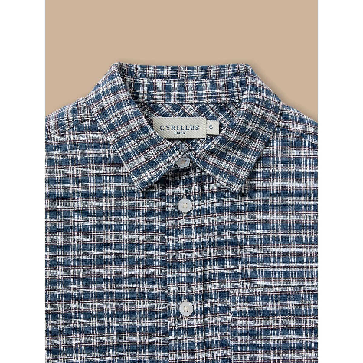 Chemise à carreaux carreaux bleu, CYRILLUS