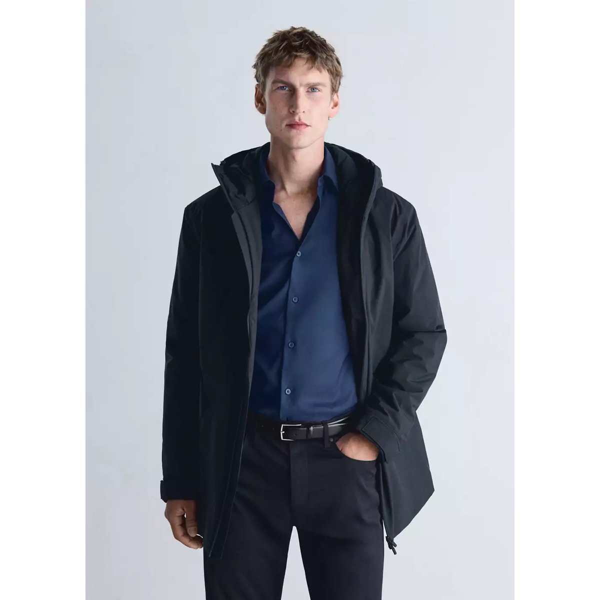 Parka compactable avec garnissage Thermore® déperlant bleu nuit, MANGO MAN