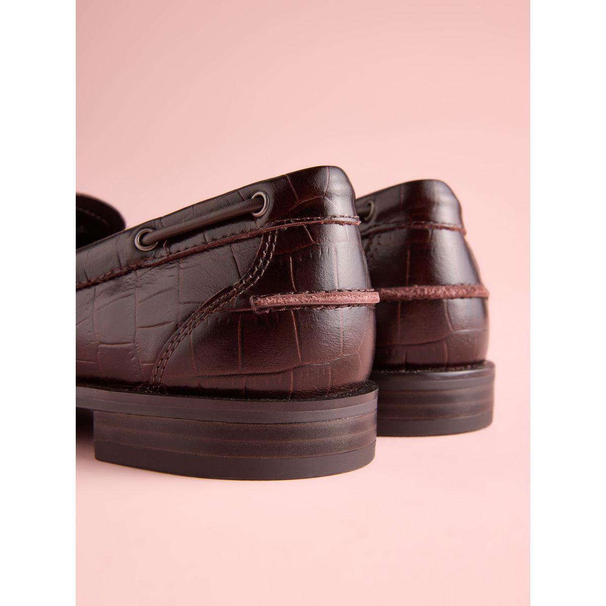 Mocassins en cuir tabitha simmons x next crocodile en relief marron chocolat, NEXT