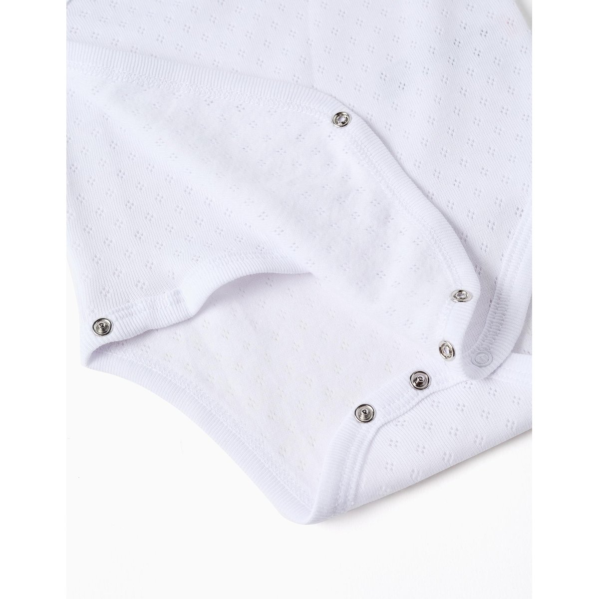 Lot de 4 bodies croisés en coton peigné blanc, ZIPPY