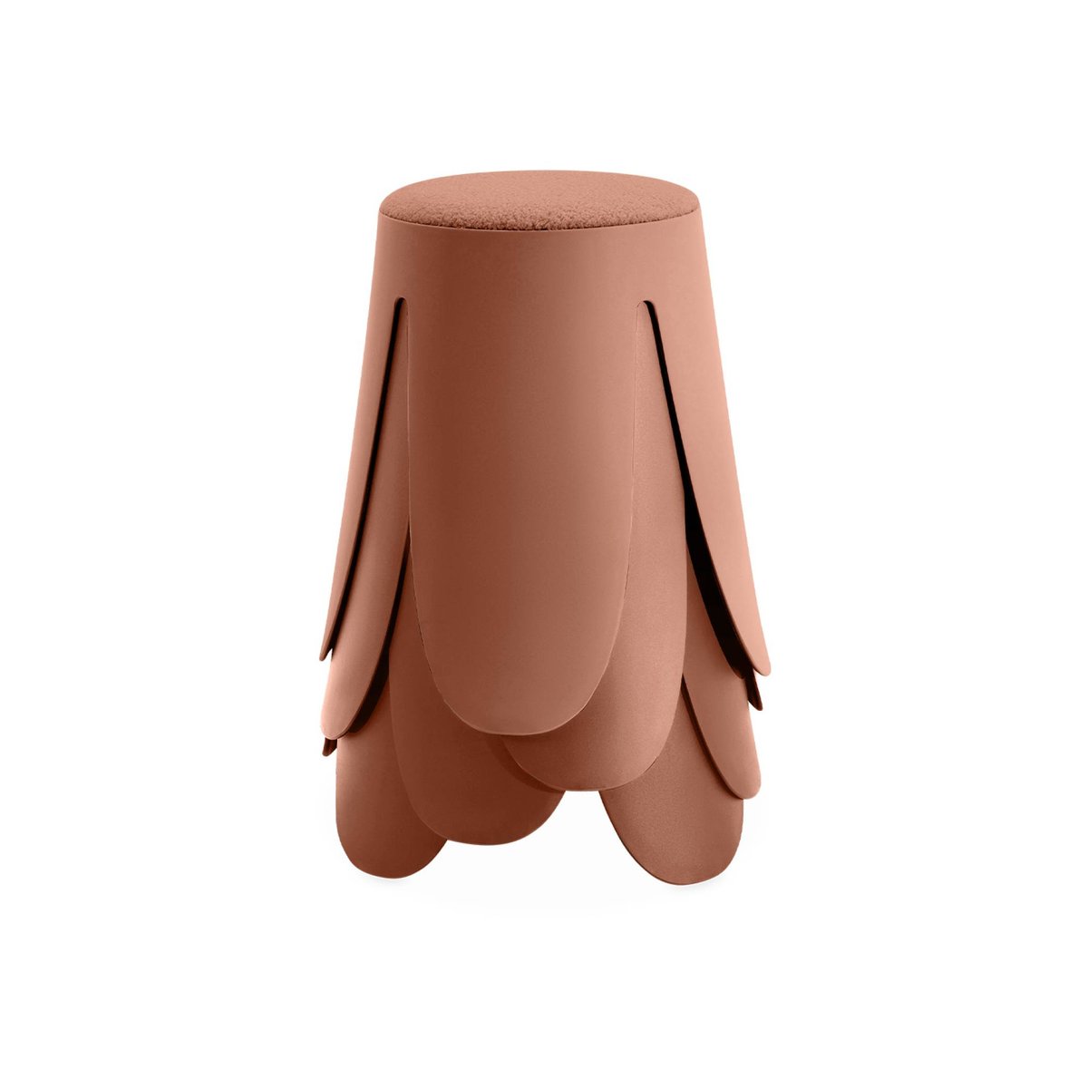 Tabouret empilable bouclette texturée (lot de 4) NIKI terracotta, SWEEEK