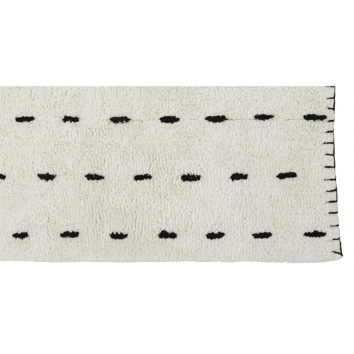 Tapis déco en coton tufté point de cheval AMARA ivoire, GUY LEVASSEUR