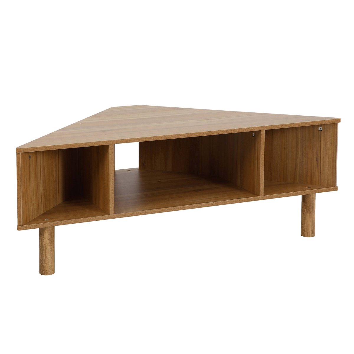 Meuble TV effet bois 120 cm style scandinave, BRADY bois clair, OVIALA