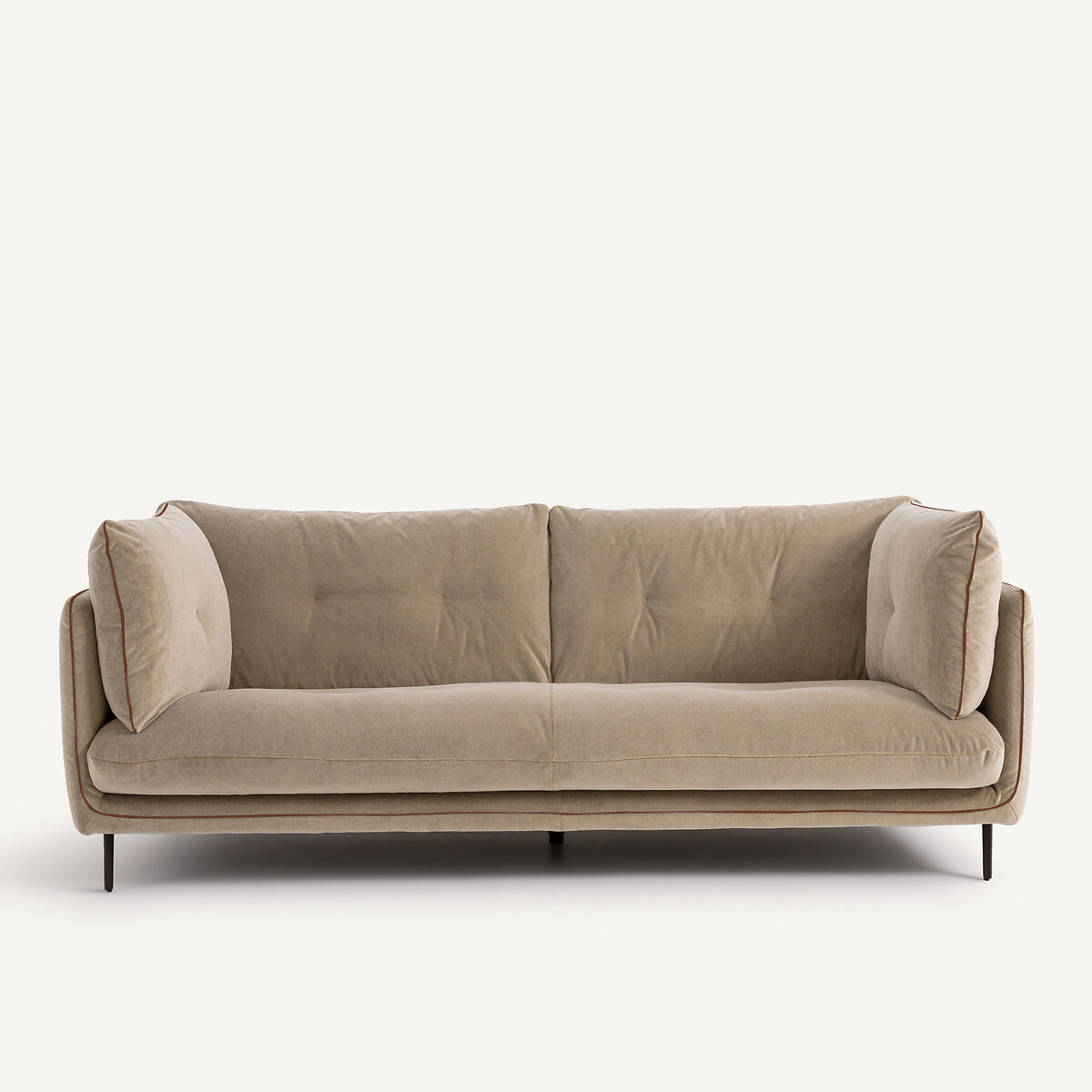 Zetel van stonewashed fluweel, BOTERO grijs shiitaké, AM.PM
