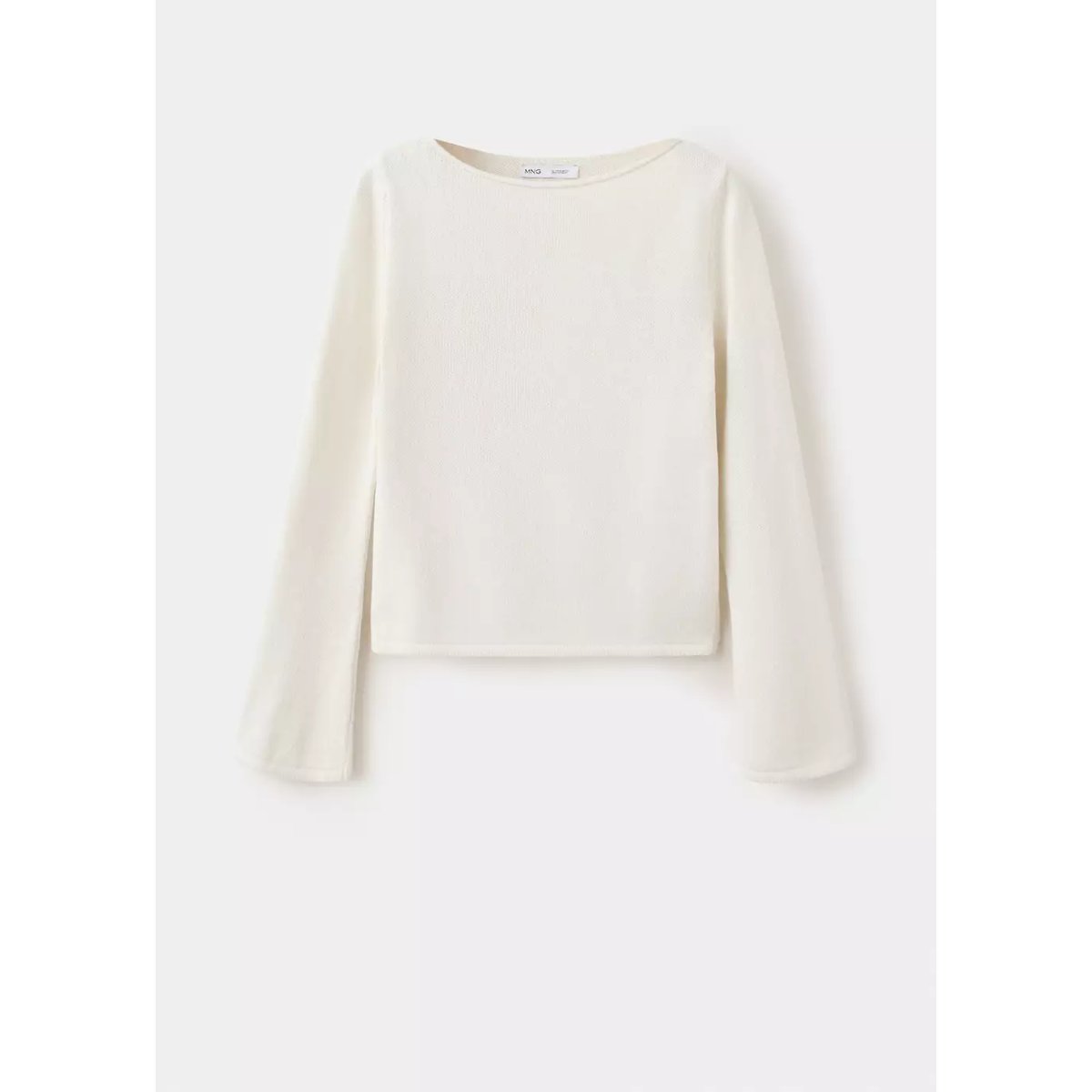 Pull maille col bateau écru, MANGO