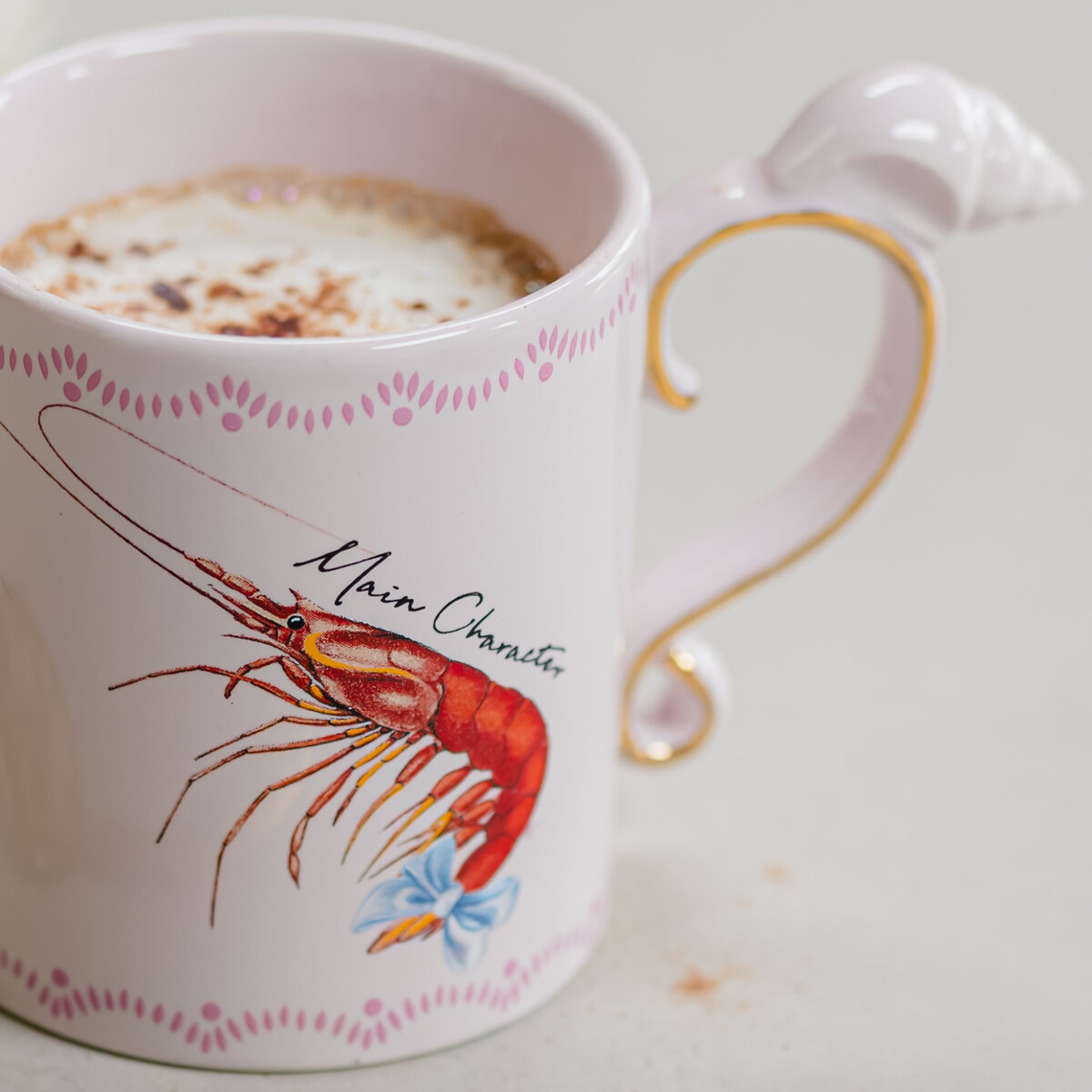 "Main Charatcer" Shrimpy Handle Mug pink, YVONNE ELLEN