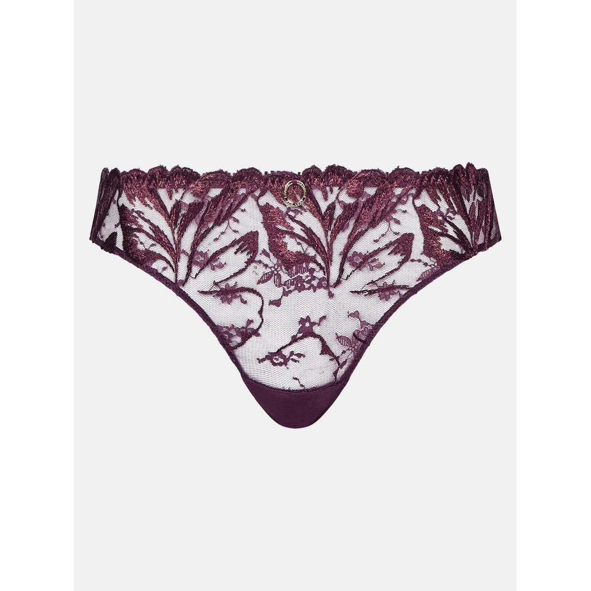 Tanga ILLUSION aubergine lurex, CHANTELLE