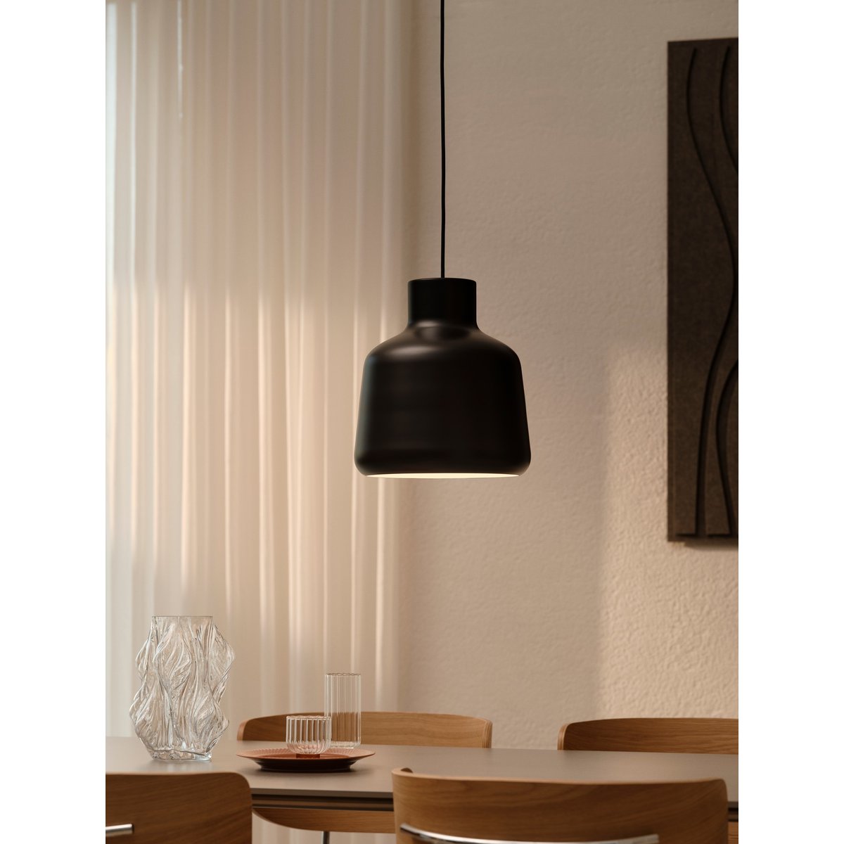 Suspension surface douce et satinée en métal, LOUELLA noir, NORDLUX