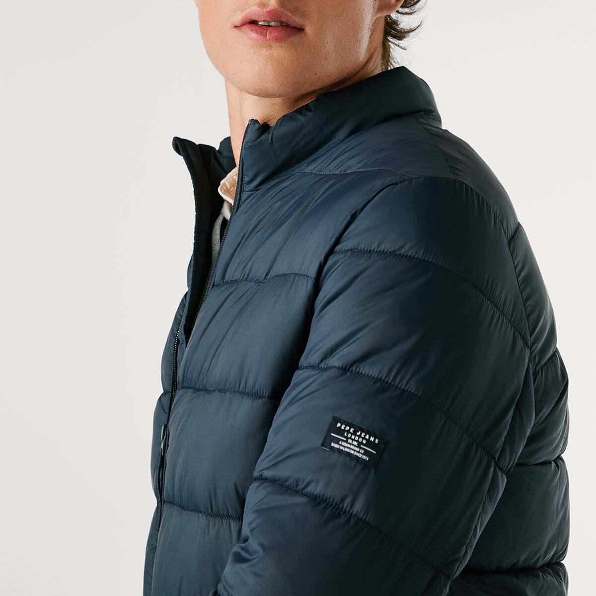 Doudoune Matelassée À Col Montant bleu, PEPE JEANS