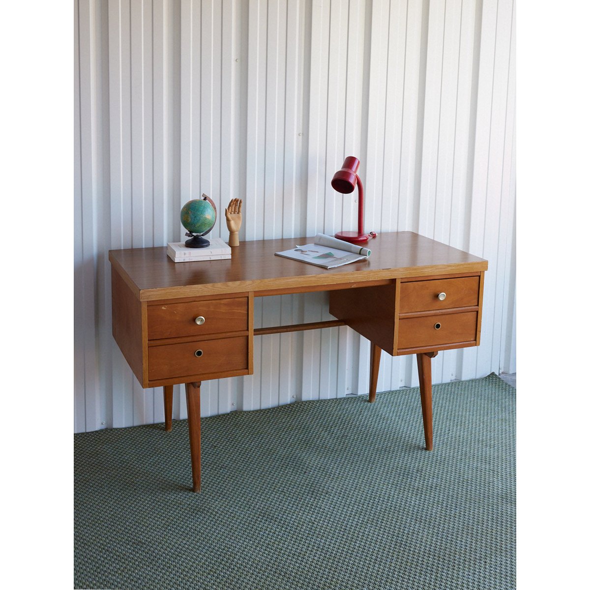 Bureau style scandinave en bois Yvan N°572 - Bon état bois clair, DEBONGOUT
