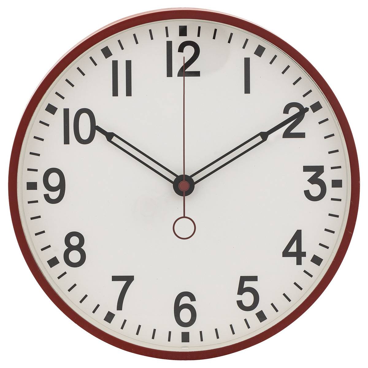 Horloge murale classique trois aiguilles CORY rouge foncé, ATMOSPHERA