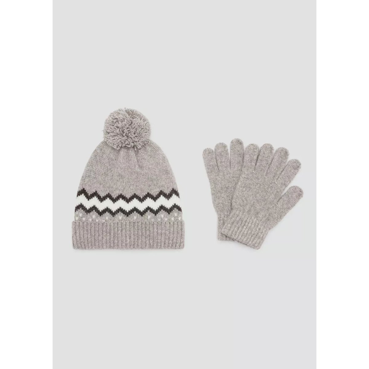 Gants en maille côtelée beige, MANGO TEEN