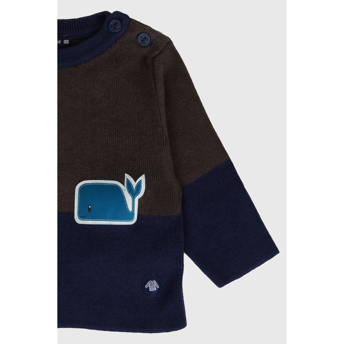 Pull marin en coton et laine BABY nine iron / marine deep, ARMOR-LUX