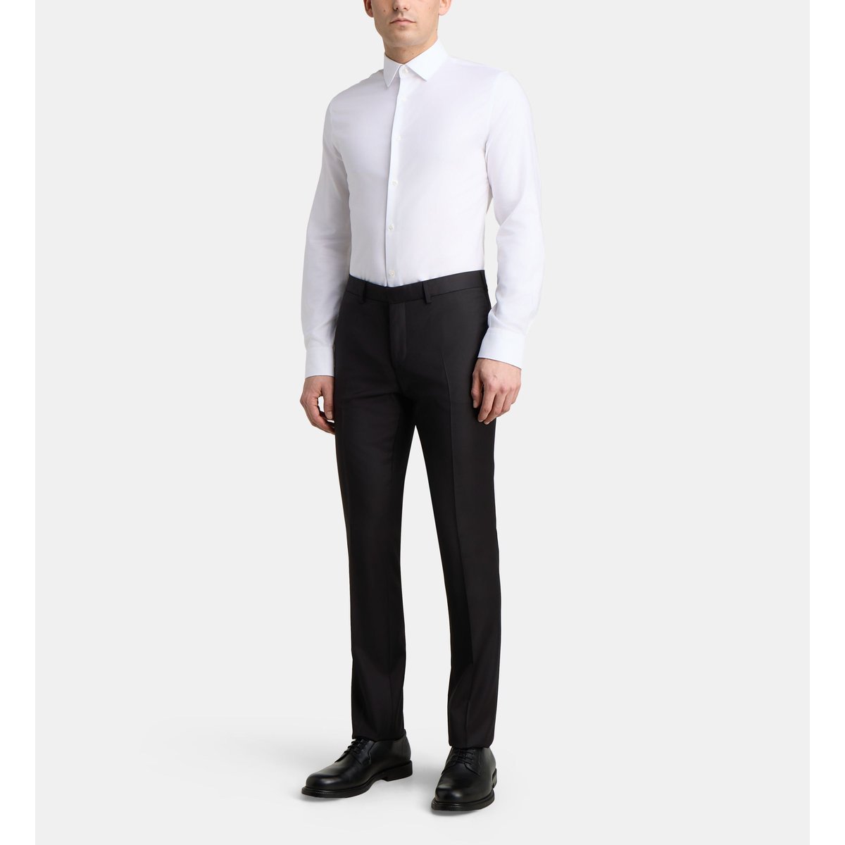 Pantalon de costume à pinces ajusté marcello p en laine noir, COMPTOIR GL