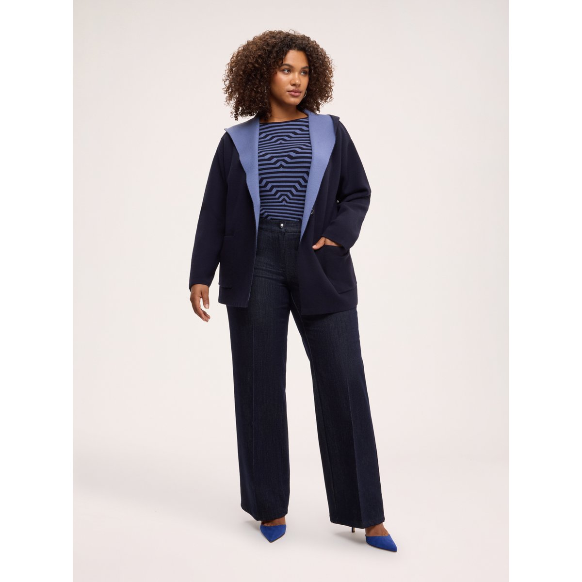 Manteau bicolore bleu, FIORELLA RUBINO