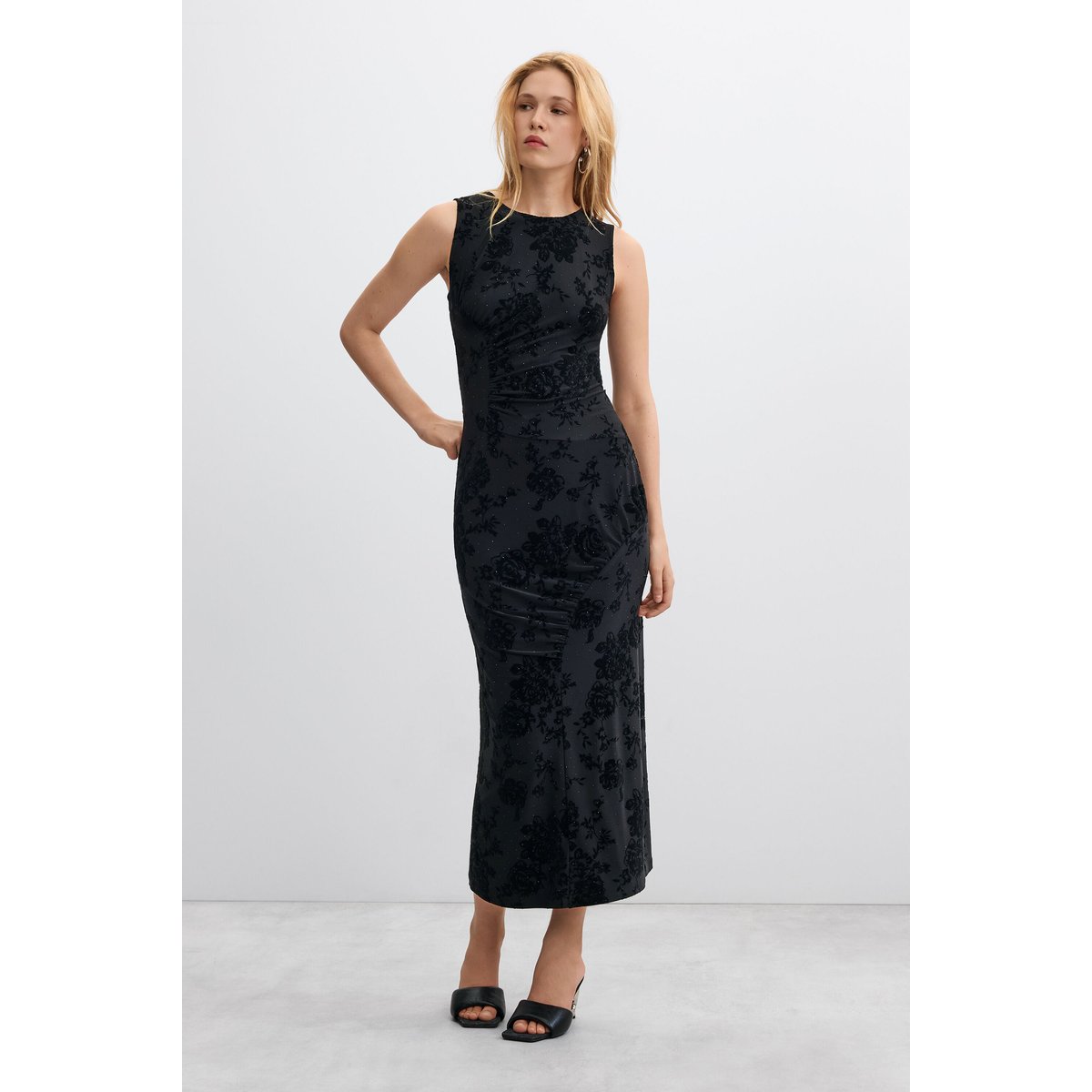 robe midi en maille noir, DESIGUAL