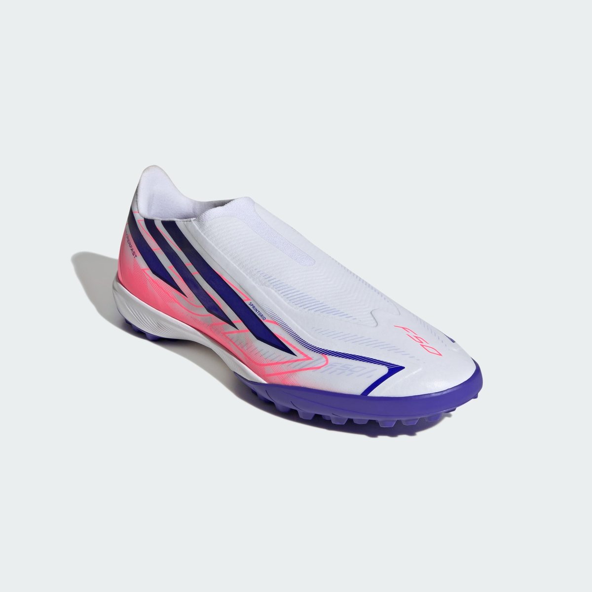Chaussure De Football Sans Lacets F50 Hyperfast League Turf Chaussure De Football Sans Lacets F50 Hyperfast League Turf cloud white / solar purple / solar turbo, adidas Performance