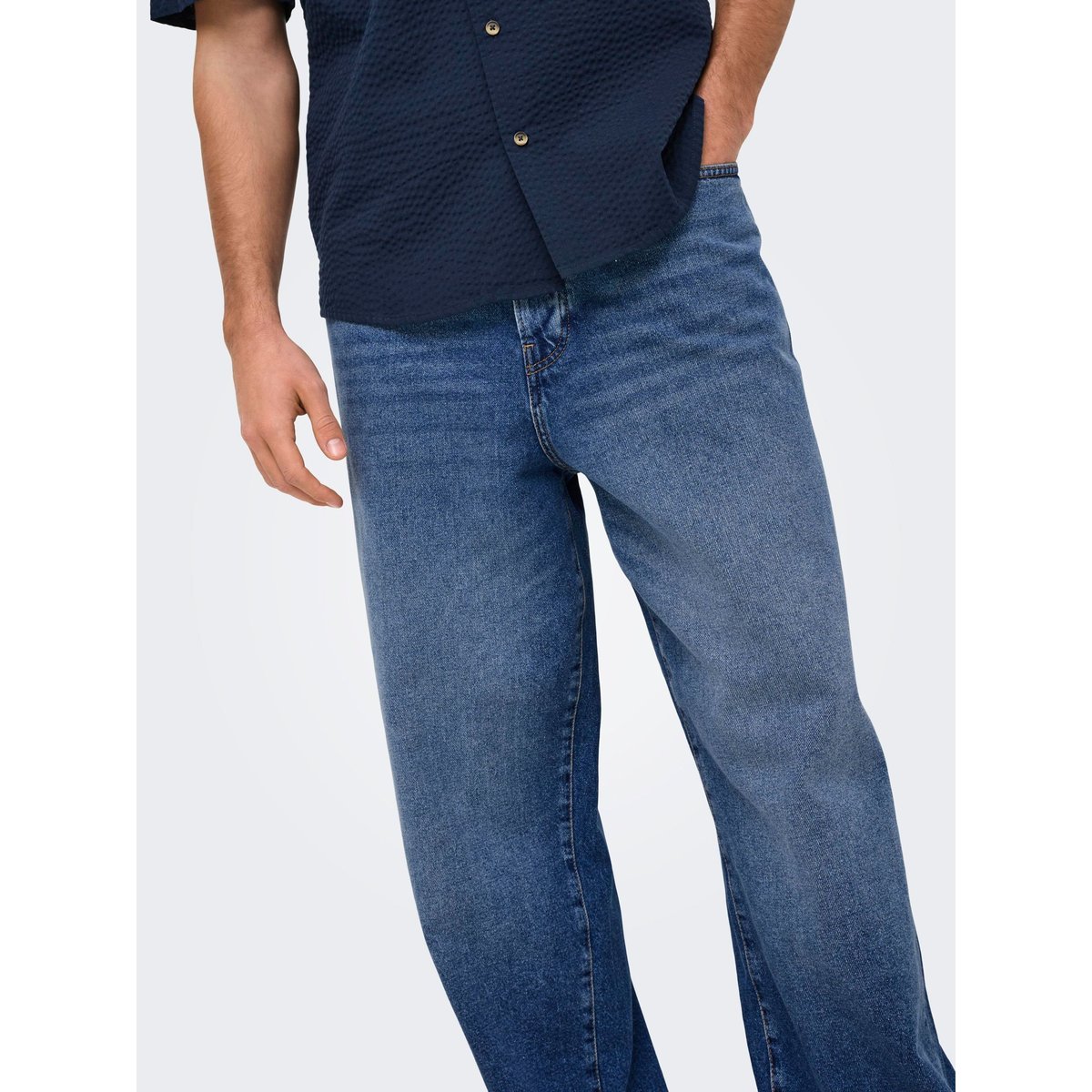 Jean À Coupe Ample medium blue denim, ONLY & SONS