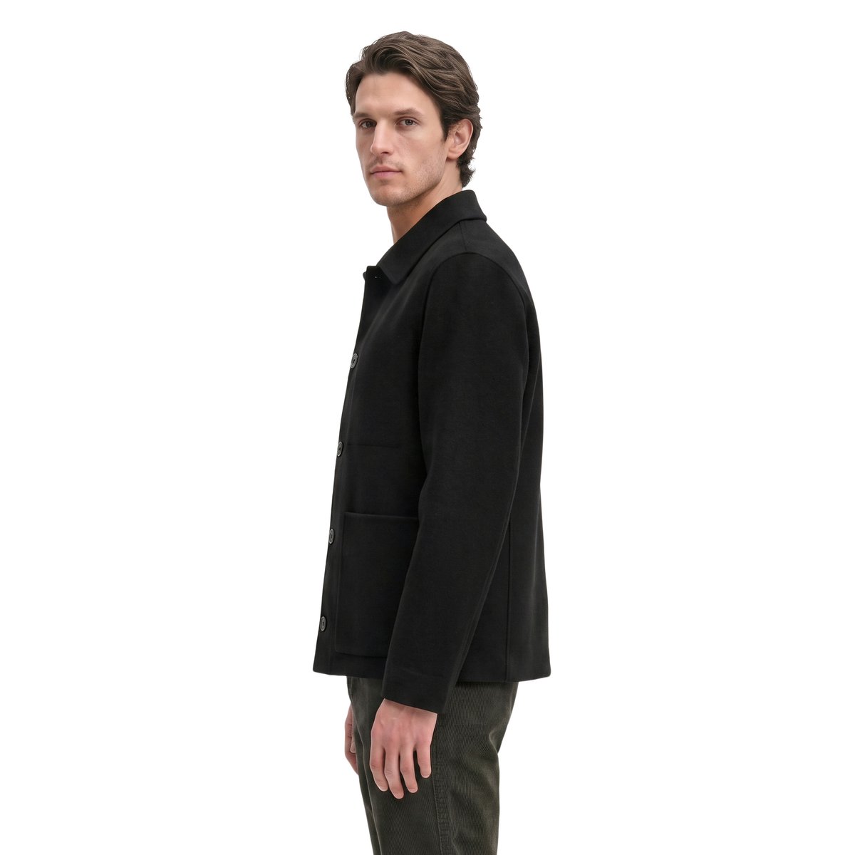 Veste en laine coupe classique en laine mélangée double face toute douce noir, MARC O'POLO