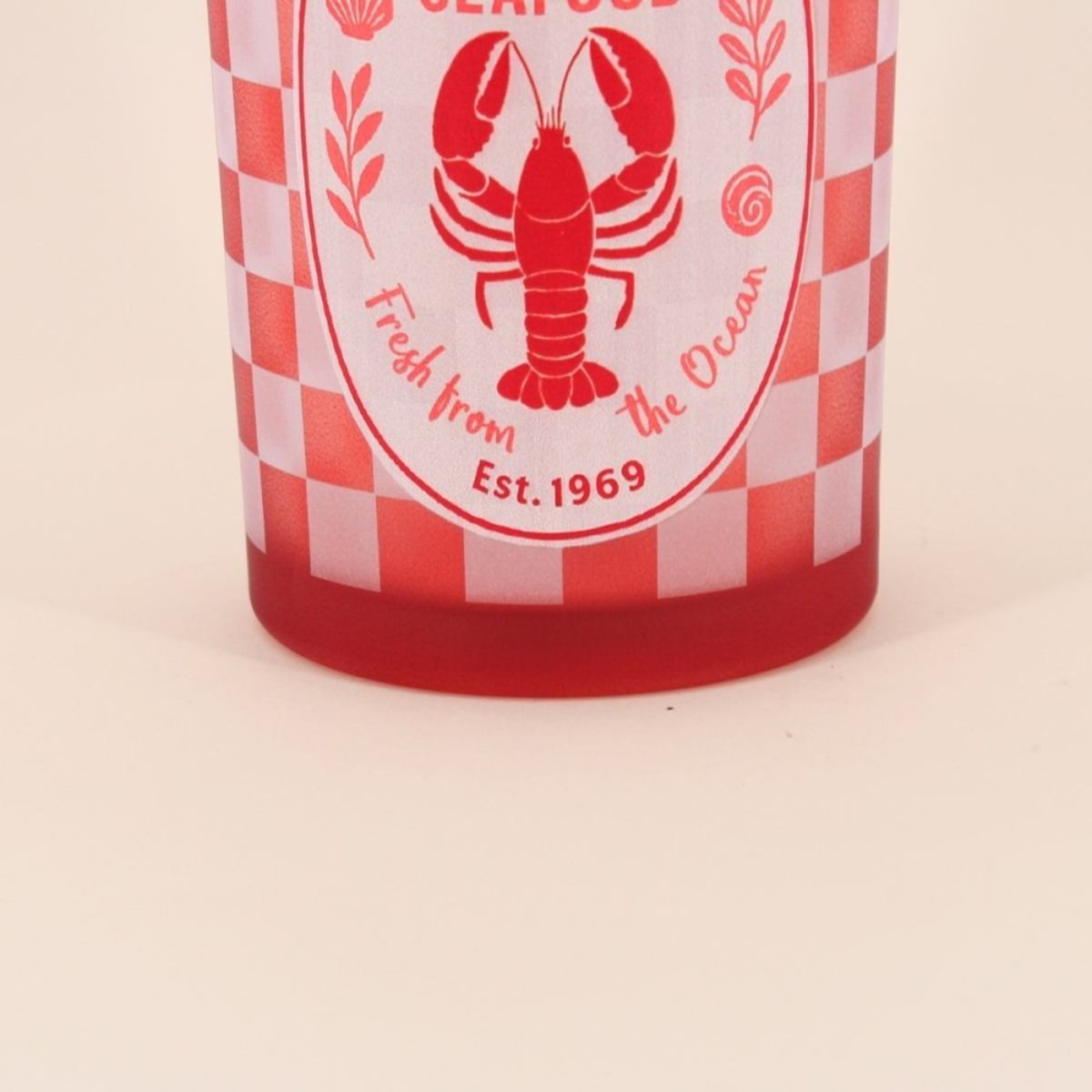 Photophore homard en verre ,  18cm rouge, KERSTEN