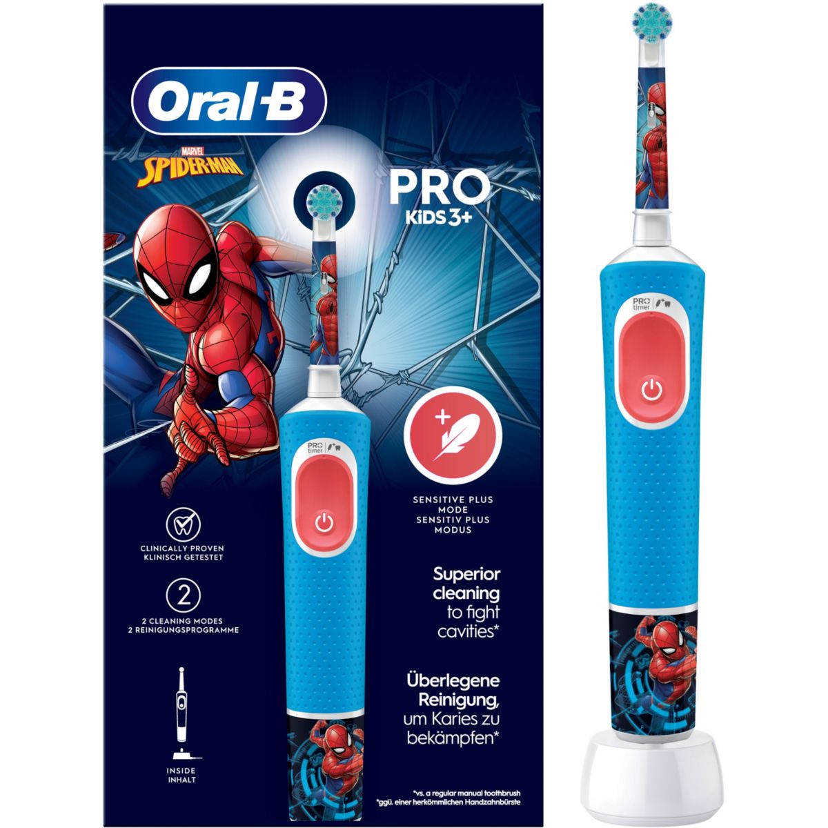 Brosse à dents électrique Vitality Pro Kids Spiderman couleur unique, ORAL B