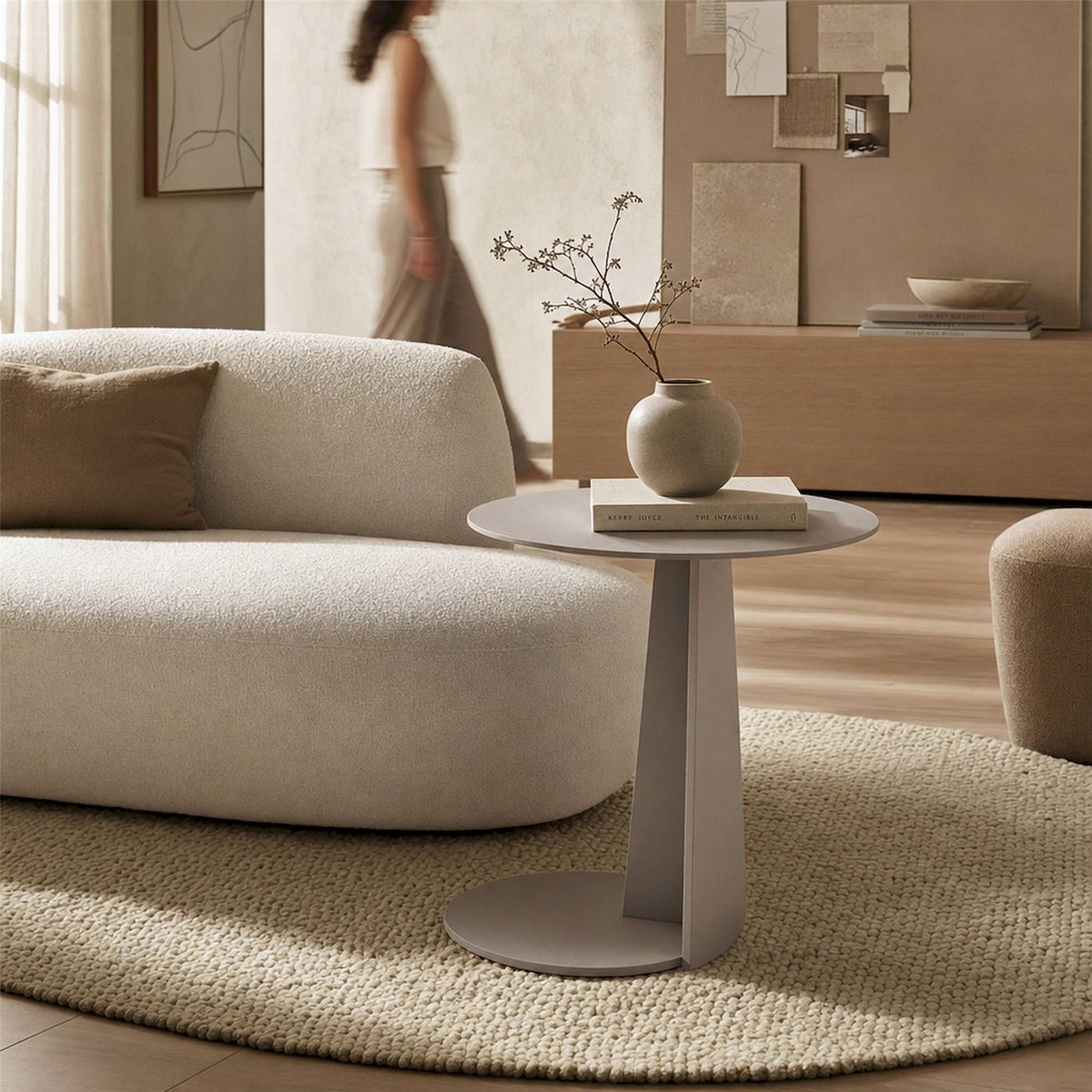 Table d'appoint aluminium collection VACIO taupe, RECOLLECTION