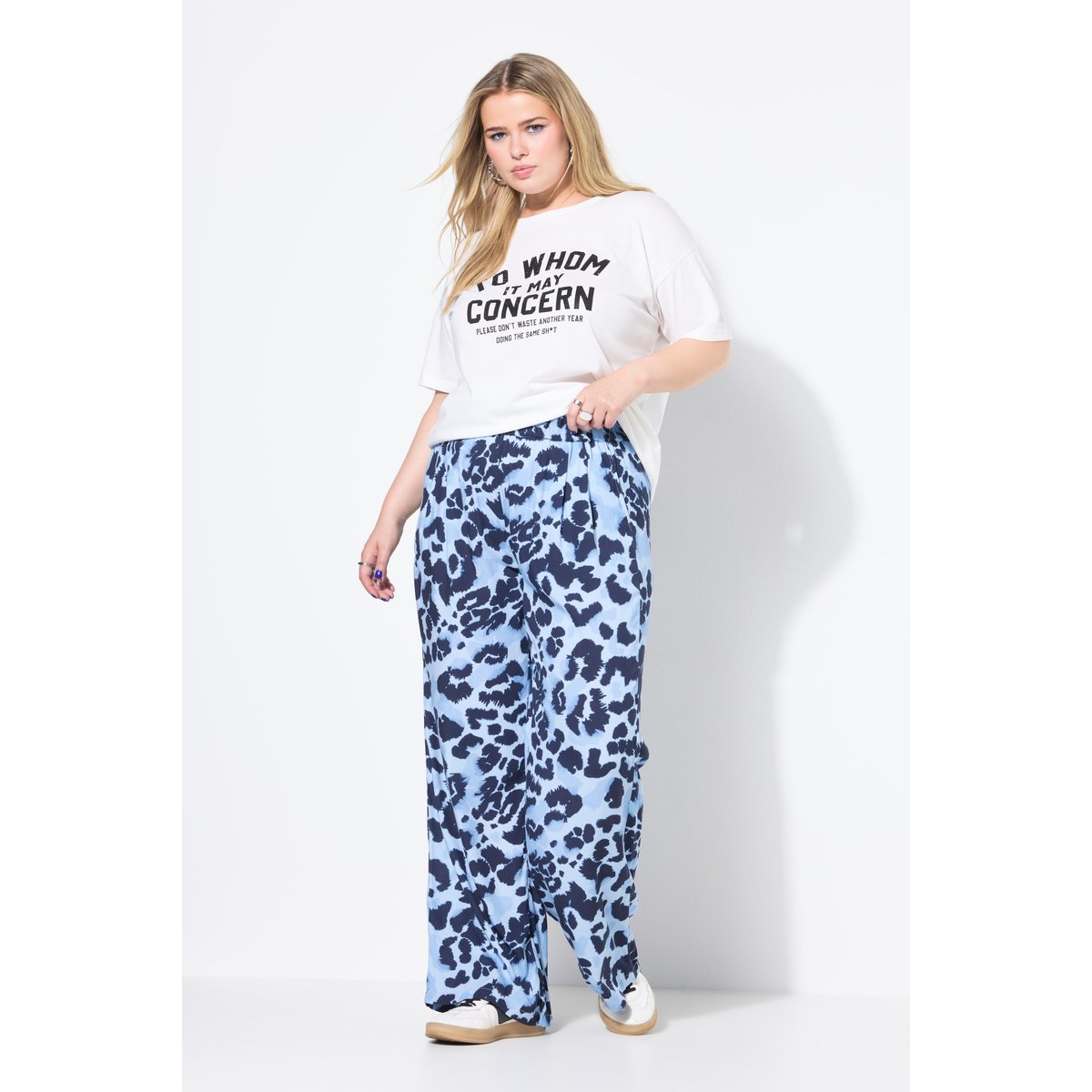 Pantalon imprimé léopard bleu clair, STUDIO UNTOLD