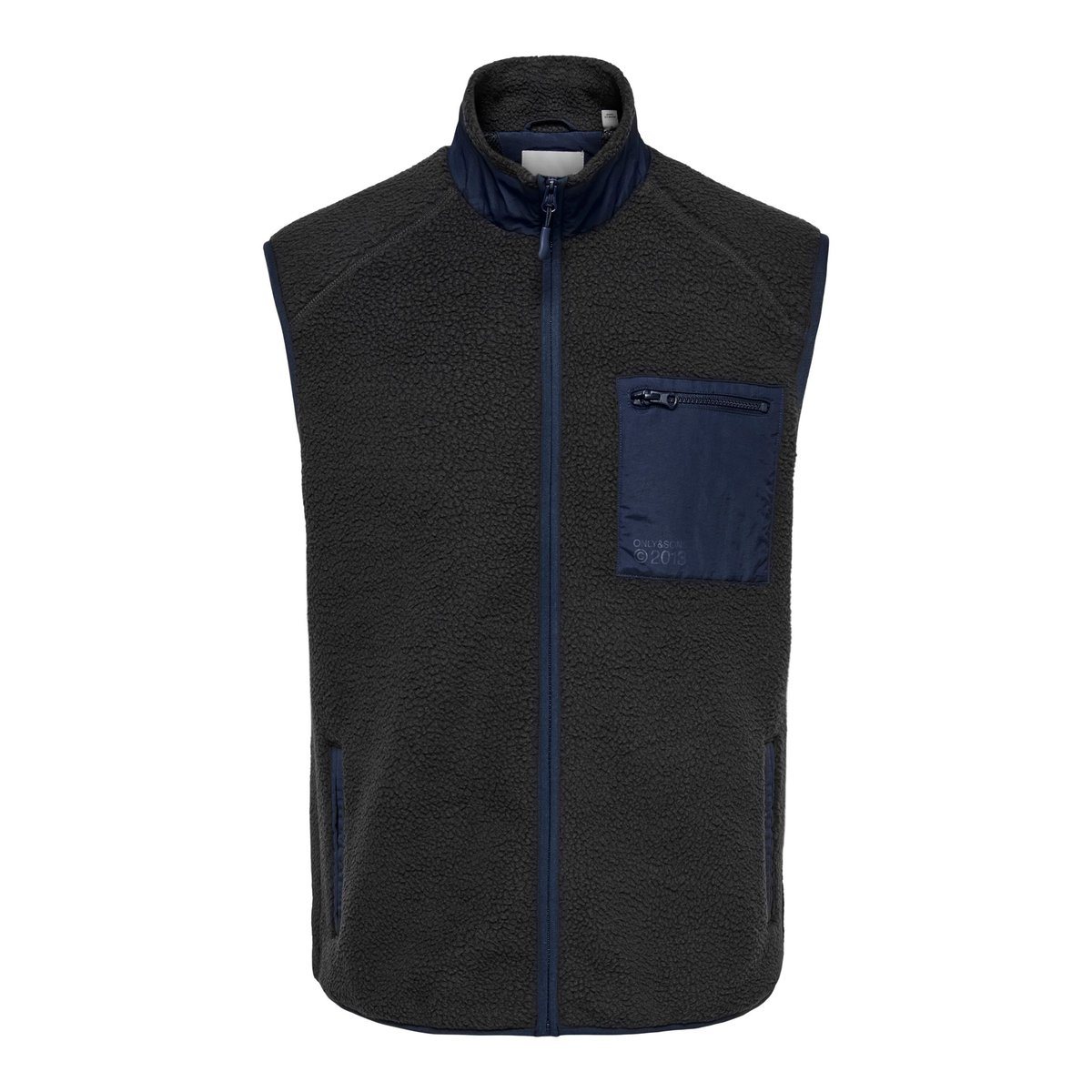 Gilet En Peluche noire - phantom, ONLY & SONS