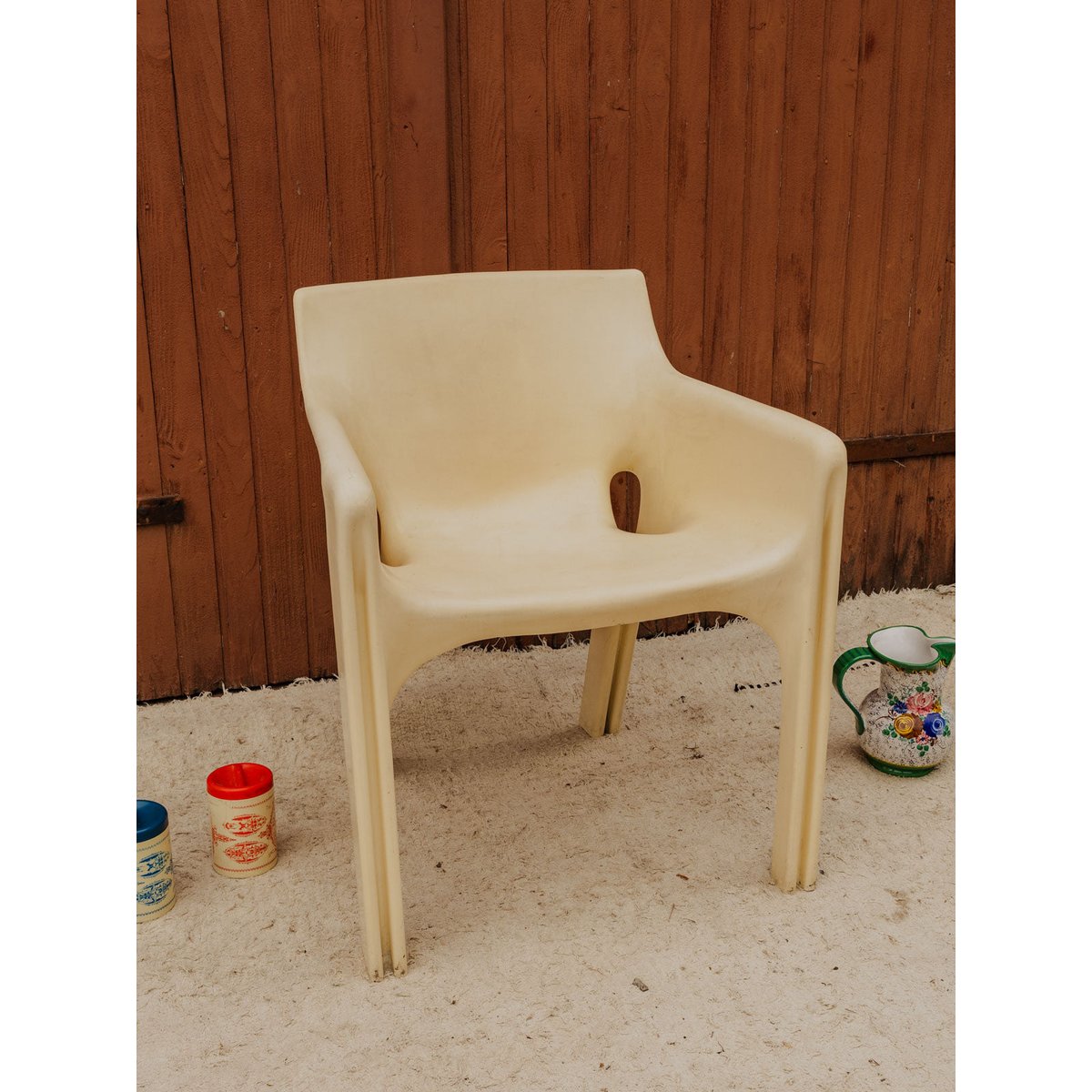 Fauteuil en plastique blanc Jakob N°1424 - Bon état blanc, DEBONGOUT