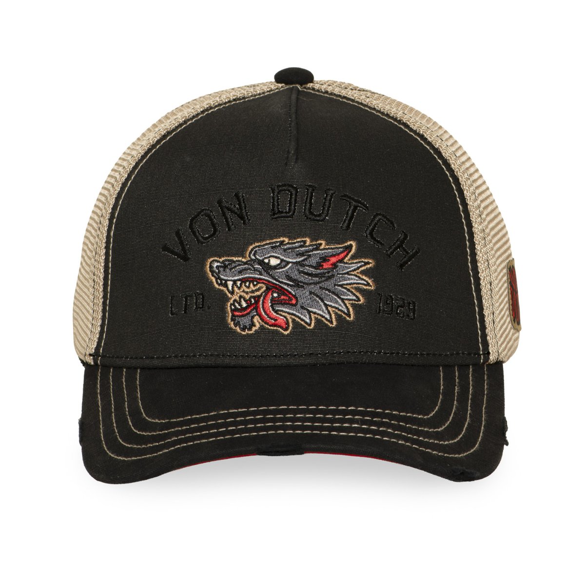 Casquette trucker WILD noir/gris foncé/beige, VON DUTCH