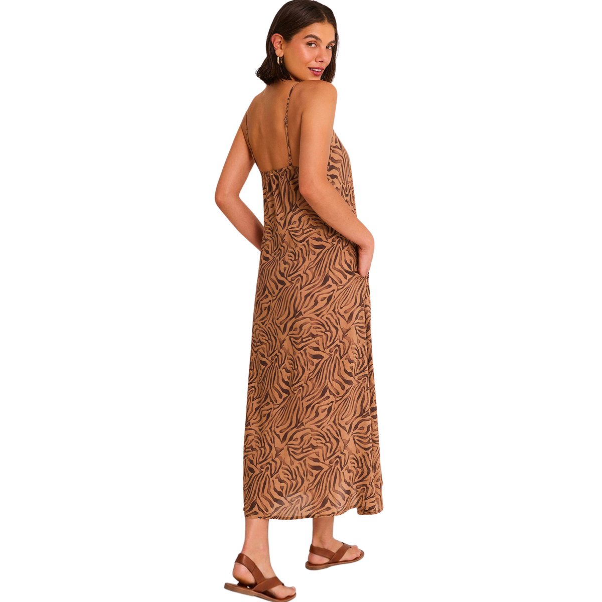 Robe longue estivale UTOPIA marron, SELMARK MARE