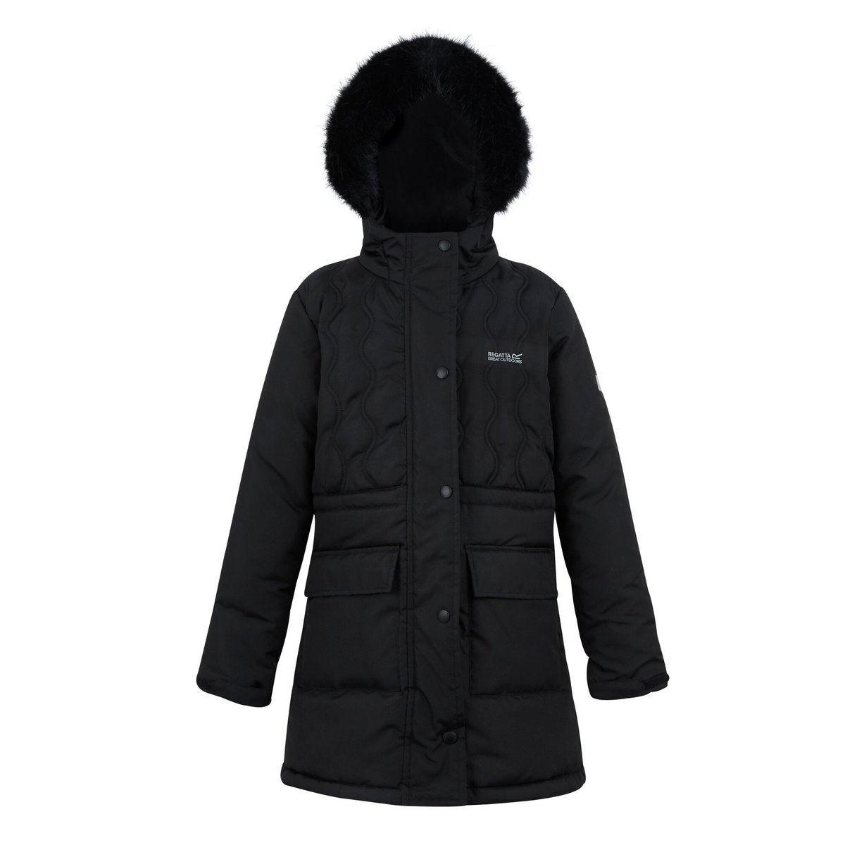 Veste matelassée à capuche duveteuse FABRIZIA noir, REGATTA