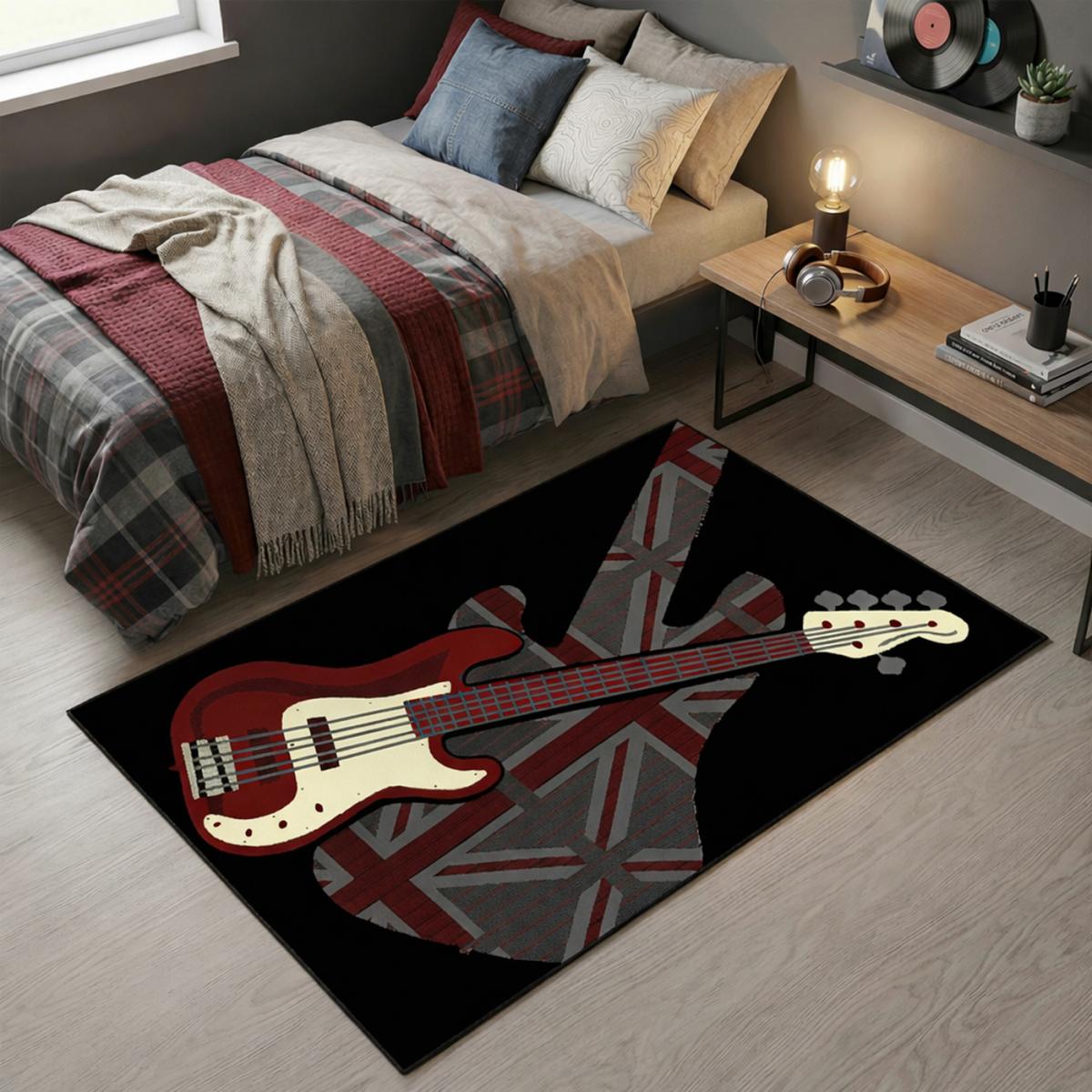 Tapis salon tissé LYN49 GUITARD noir, UN AMOUR DE TAPIS